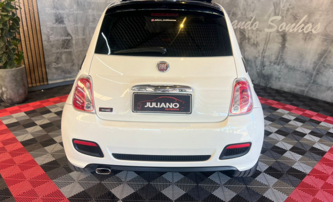 Fiat 500 Sport Air 1.4 Mec. 2012 - Super Completo/Leilão-14