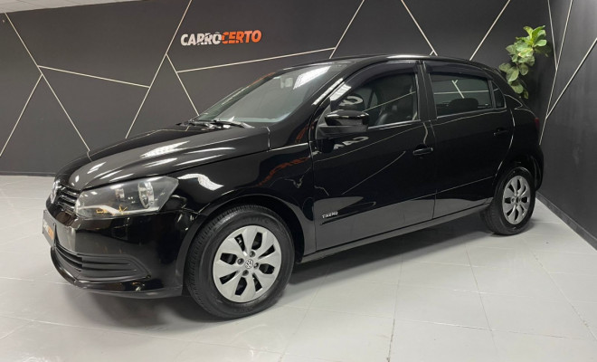 VW - VolksWagen Gol (novo) 1.0 2014   Completo    Bancos em couro-1