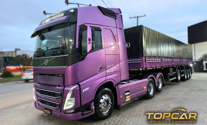 VOLVO FH-460 GLOBETROTTER 6X2 Euro 6 + Carreta GUERRA 4 Eixo - ANO 2024 - GRANELEIRA-0