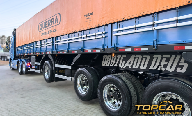 VOLVO FH-460 GLOBETROTTER 6X2 EURO 6 ANO 2024 + CARRETA GUERRA 4 EIXO - 2025 GRANELEIRA-10