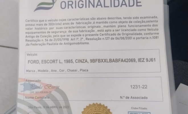 Ford Escort L/LX 1.6 1985 Álcool-7