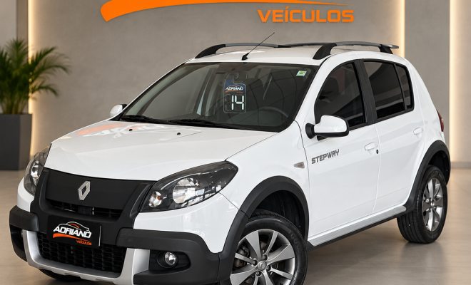 SANDERO STEPWAY 1.6 2014 - Só 102 Mil Km, Completo e com Visual Aventureiro!
